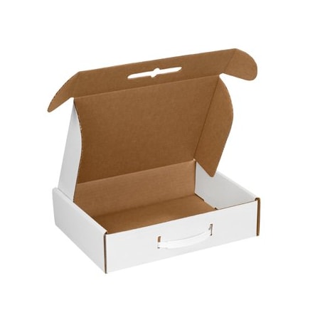 Bsc Preferred 12 1/8 x 9 1/4 x 3'' White Corrugated Carrying Cases, 10PK BUY00013152